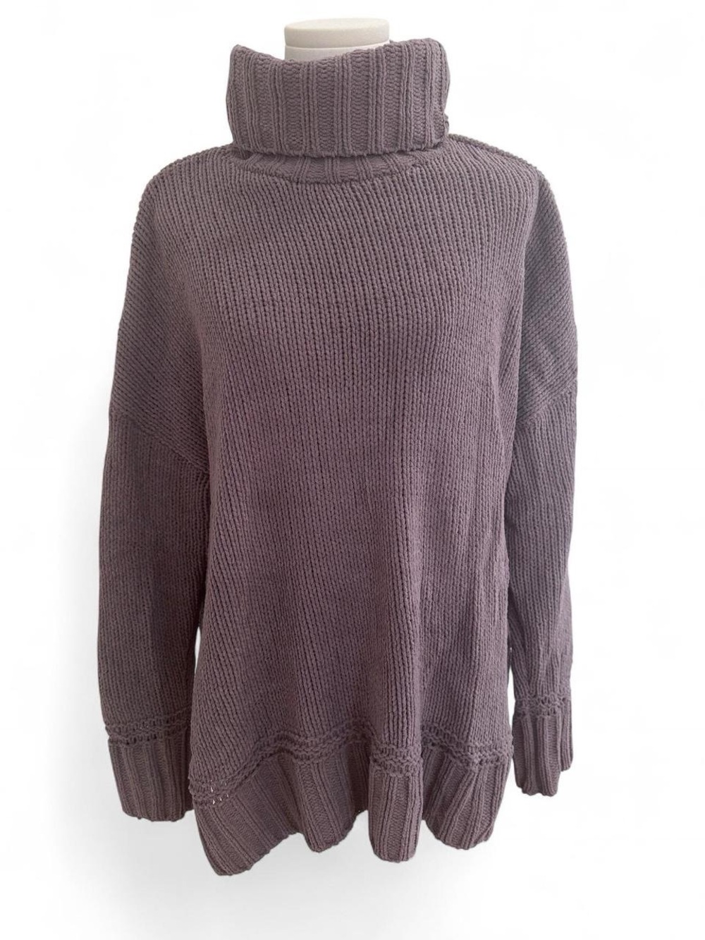 Aerie Women’s Dusky Lavender Ribbed Turtleneck Sweater - Small